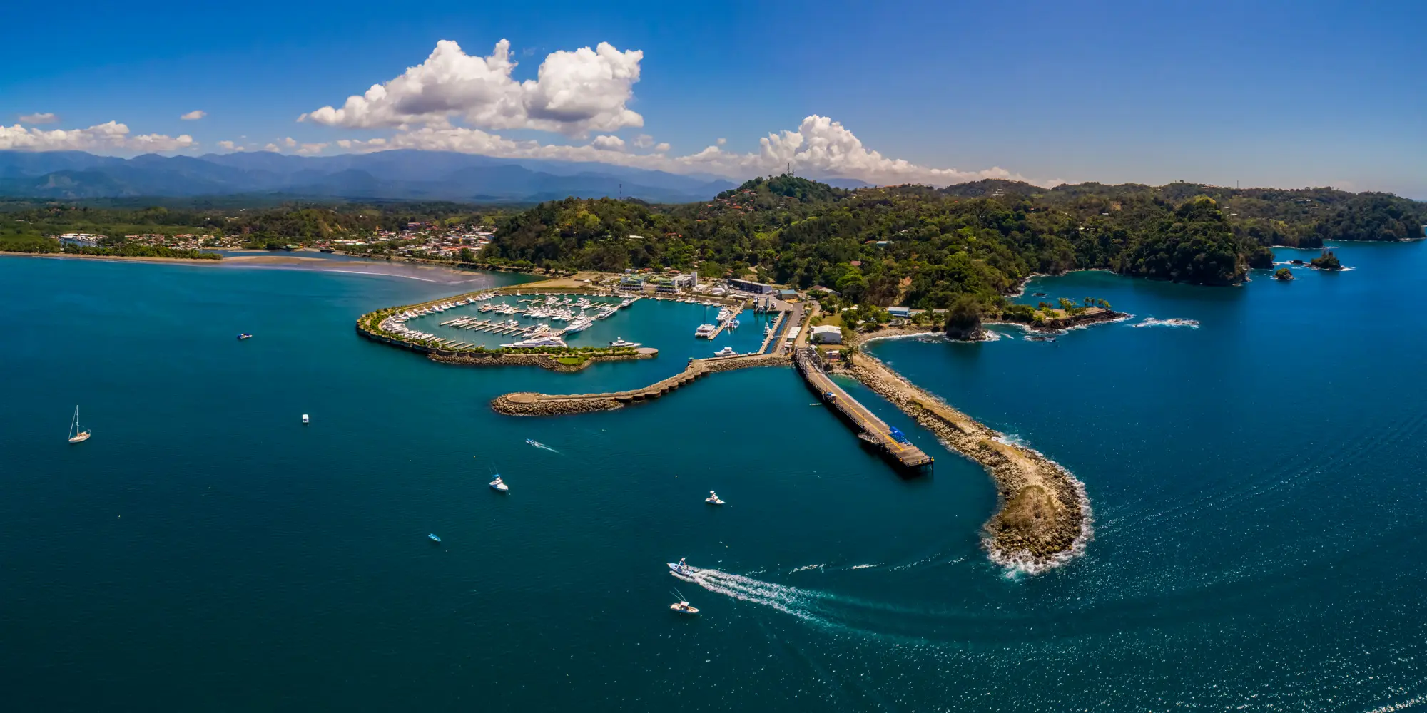 Private sport fishing charter boat departing Marina Pez Vela, Quepos, Costa Rica