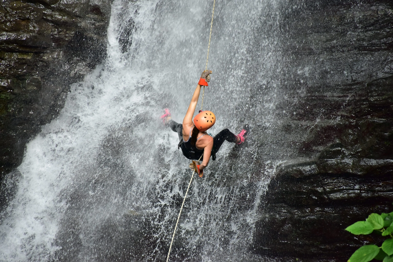 Waterfall on a canyoning tour near Quepos, Costa Rica